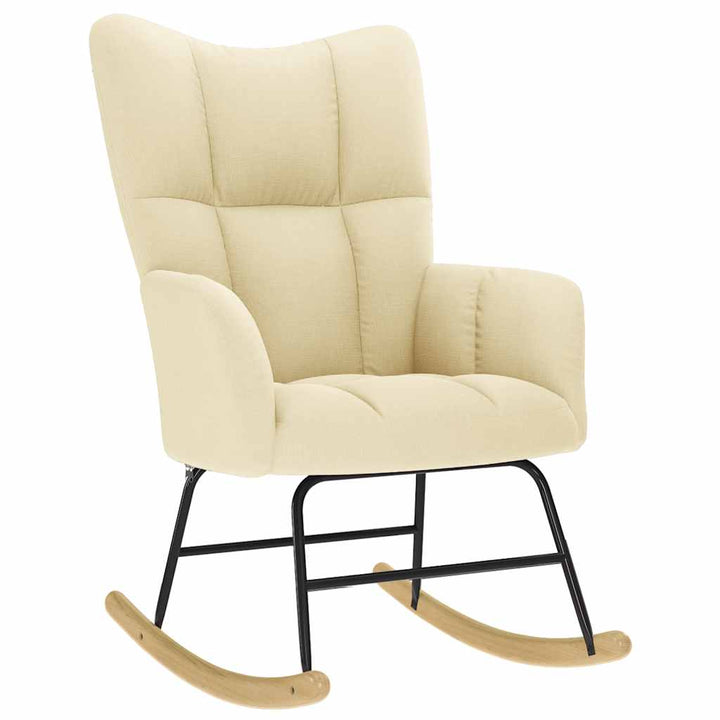 gyngestol med fodskammel stof Cremefarvet