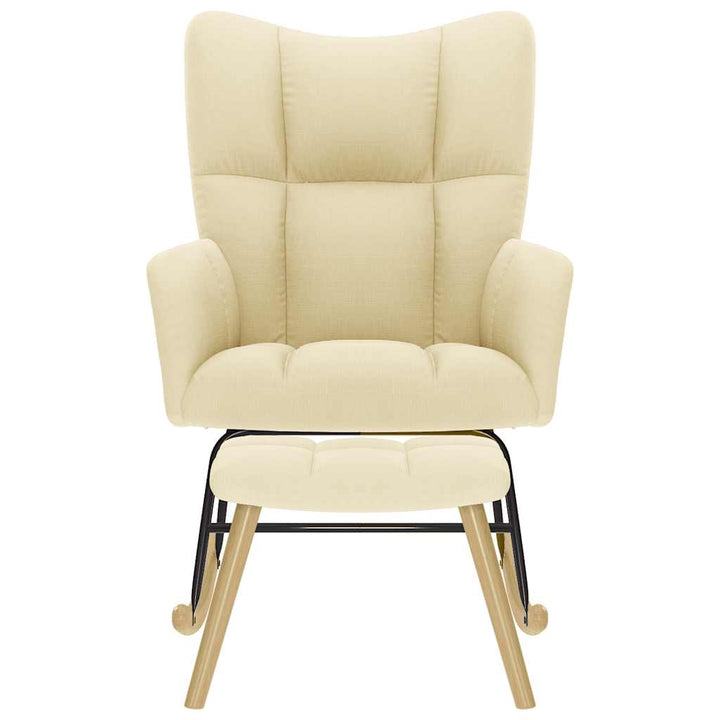 gyngestol med fodskammel stof Cremefarvet