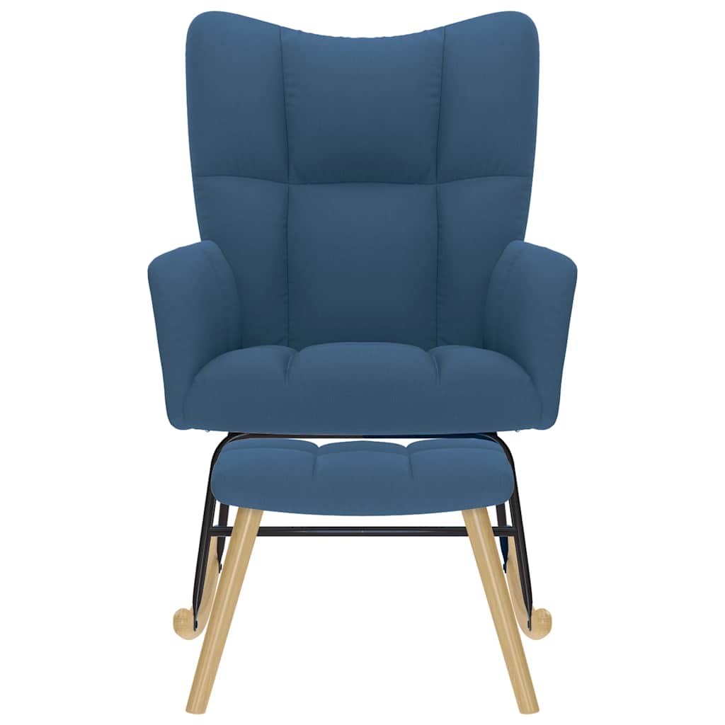 gyngestol med fodskammel stof blå