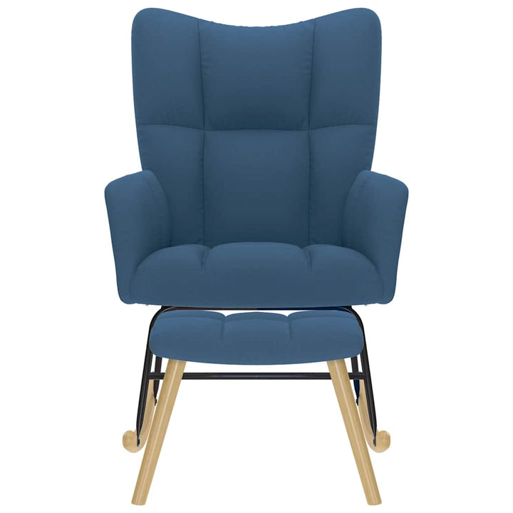 gyngestol med fodskammel stof blå