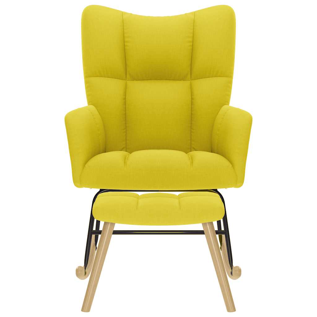 gyngestol med fodskammel stof lysegul