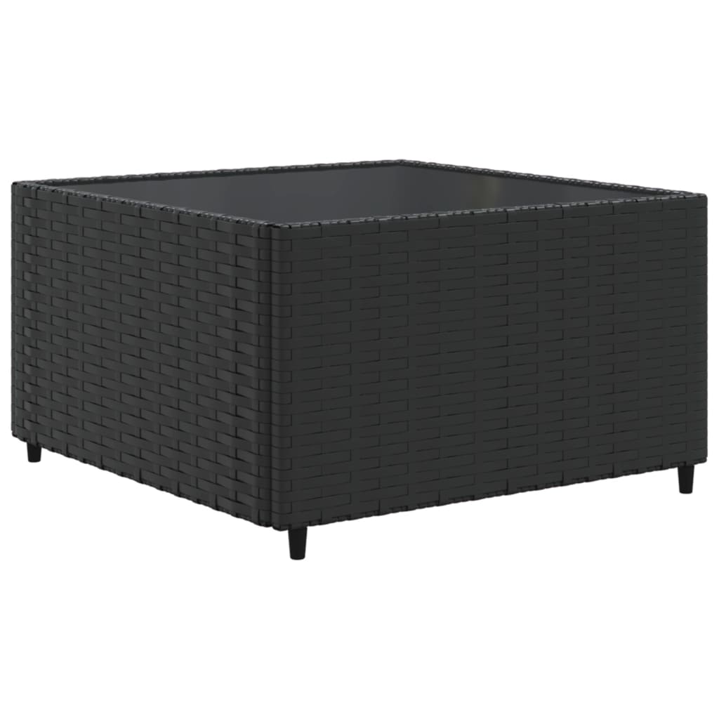 loungesæt til haven 6 dele med hynder polyrattan sort