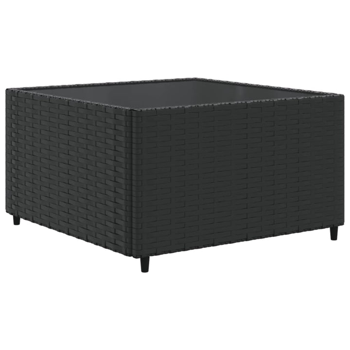 loungesæt til haven 8 dele med hynder polyrattan sort