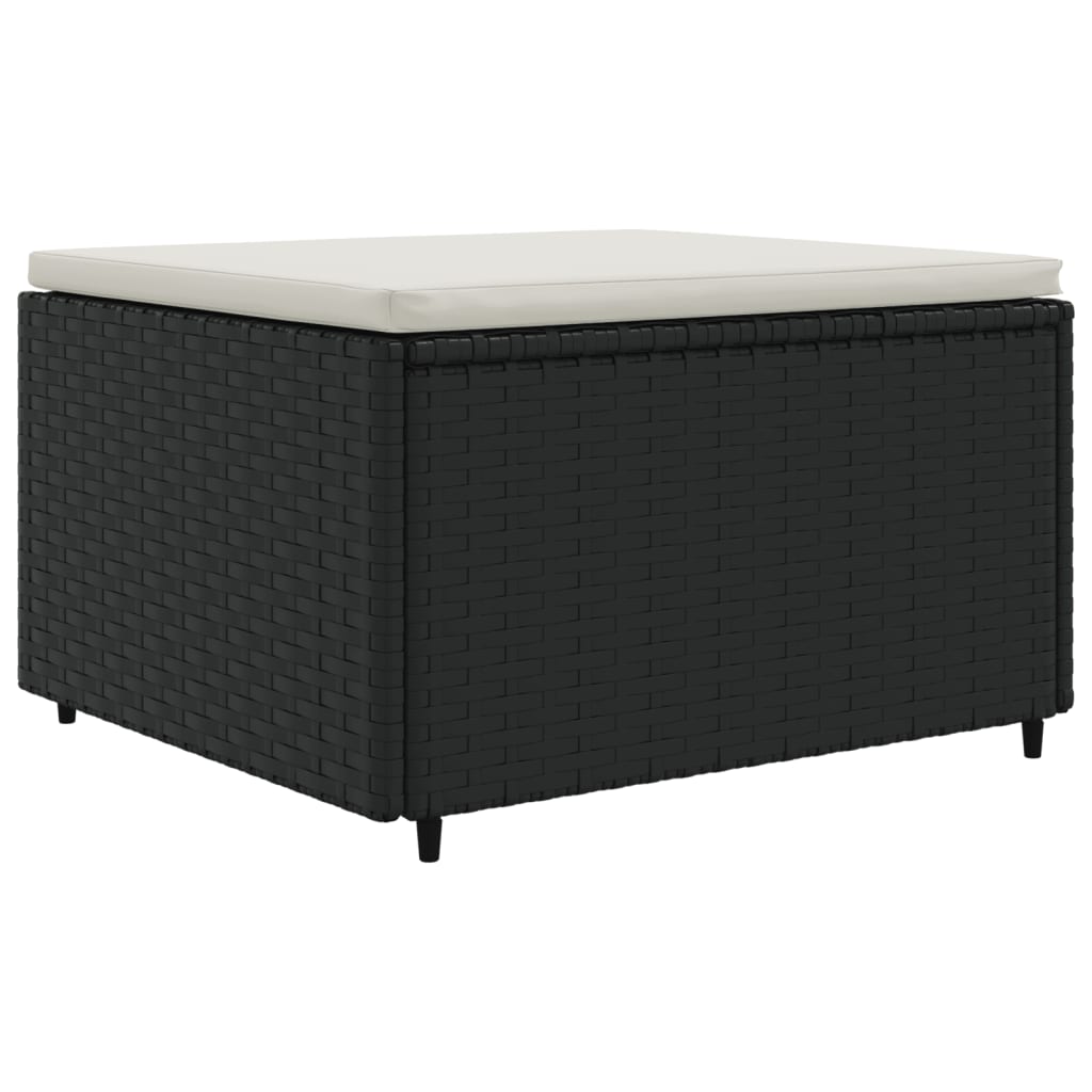 loungesæt til haven 4 dele med hynder polyrattan sort