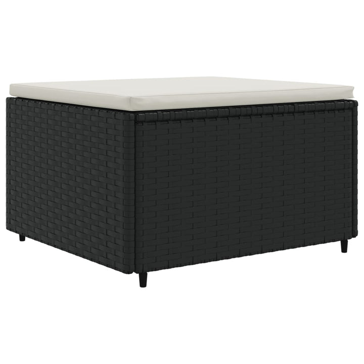 loungesæt til haven 4 dele med hynder polyrattan sort