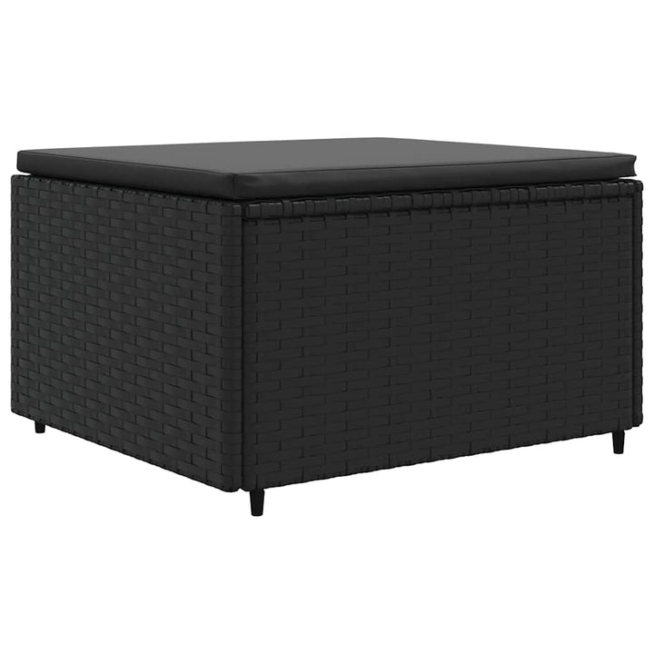 loungesæt til haven 4 dele med hynder polyrattan sort