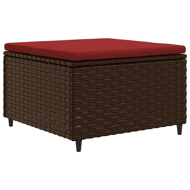 loungesæt til haven 4 dele med hynder polyrattan brun