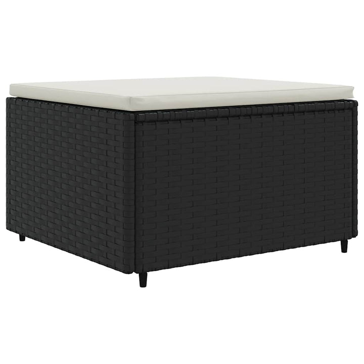 loungesæt til haven 5 dele med hynder polyrattan sort