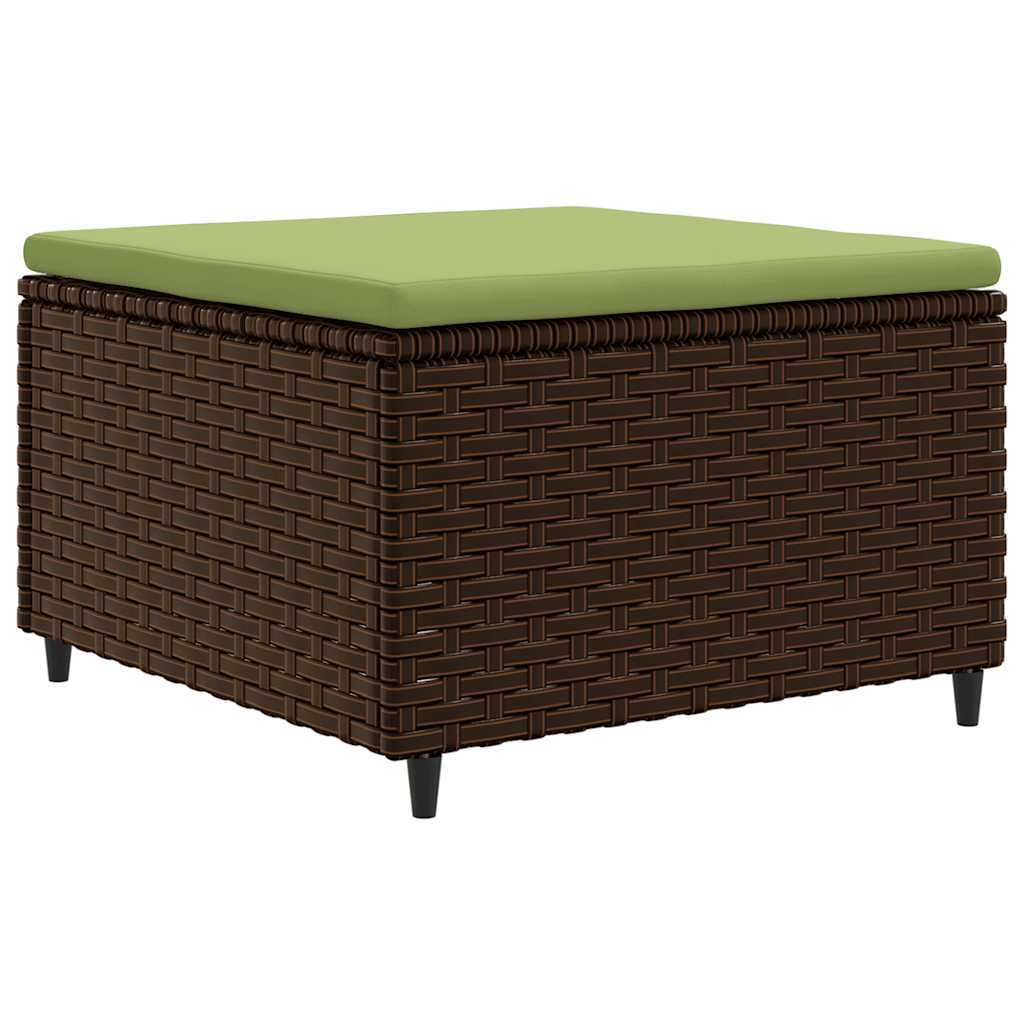 loungesæt til haven 5 dele med hynder polyrattan brun