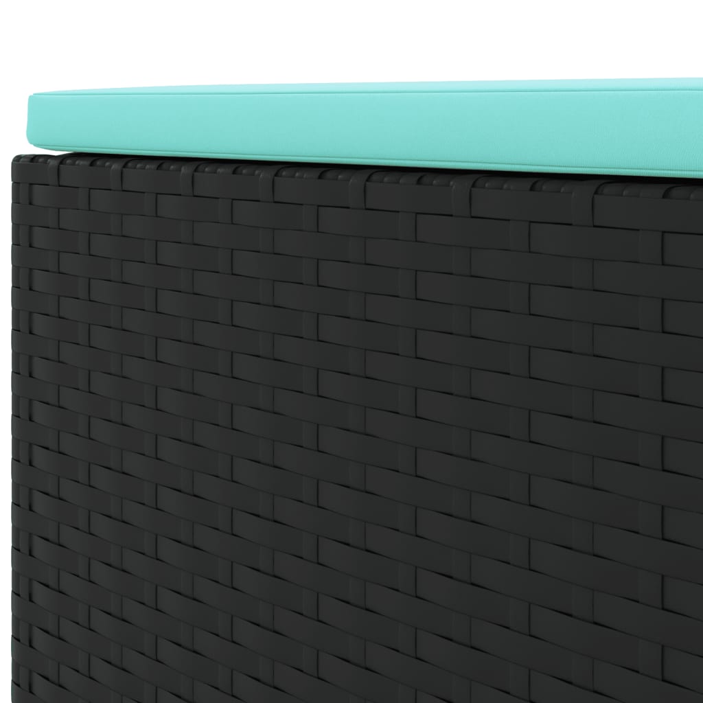 loungesæt til haven 6 dele med hynder polyrattan sort