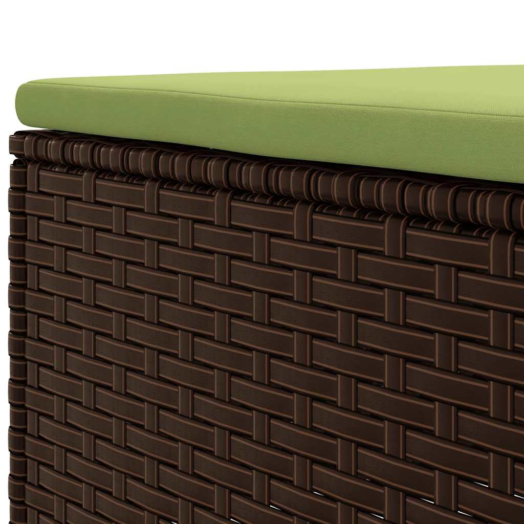 loungesæt til haven 6 dele med hynder polyrattan brun