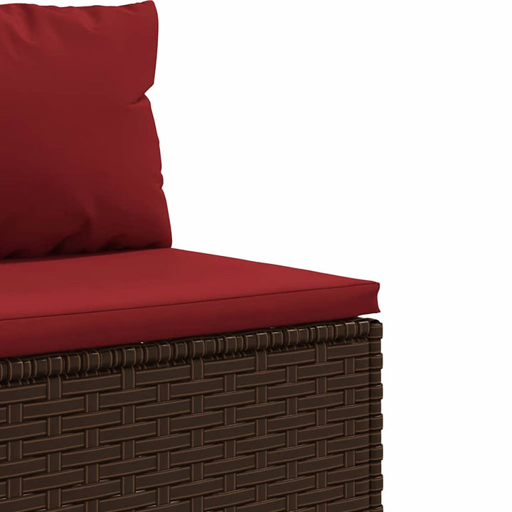 loungesæt til haven 4 dele med hynder polyrattan brun