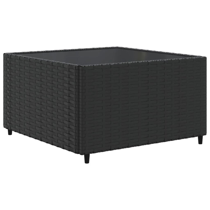 loungesæt til haven 5 dele med hynder polyrattan sort