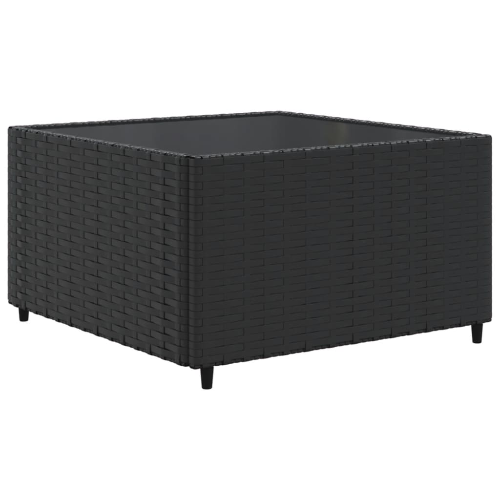 loungesæt til haven 5 dele med hynder polyrattan sort