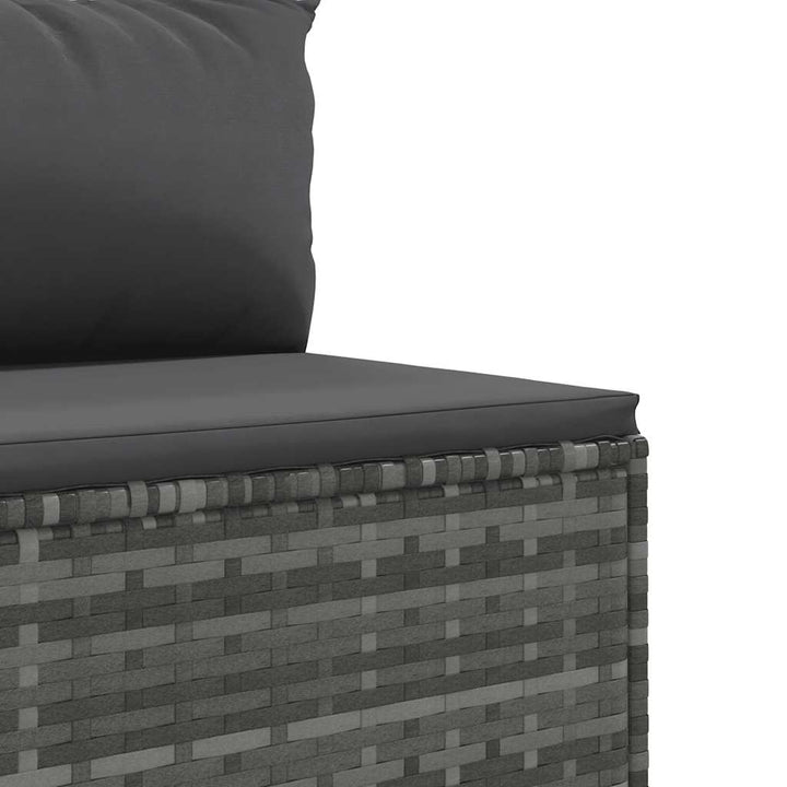 loungesæt til haven 5 dele med hynder polyrattan grå