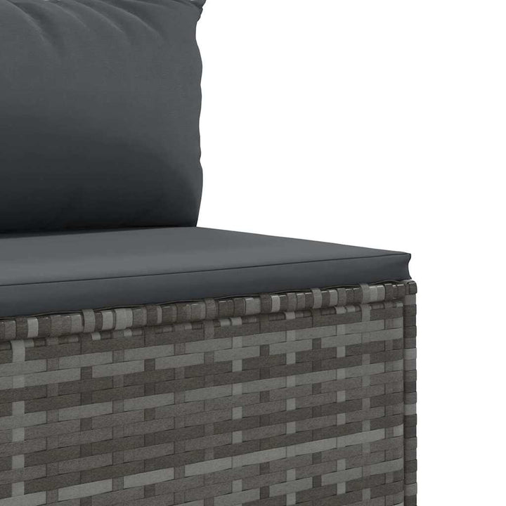 loungesæt til haven 6 dele med hynder polyrattan grå