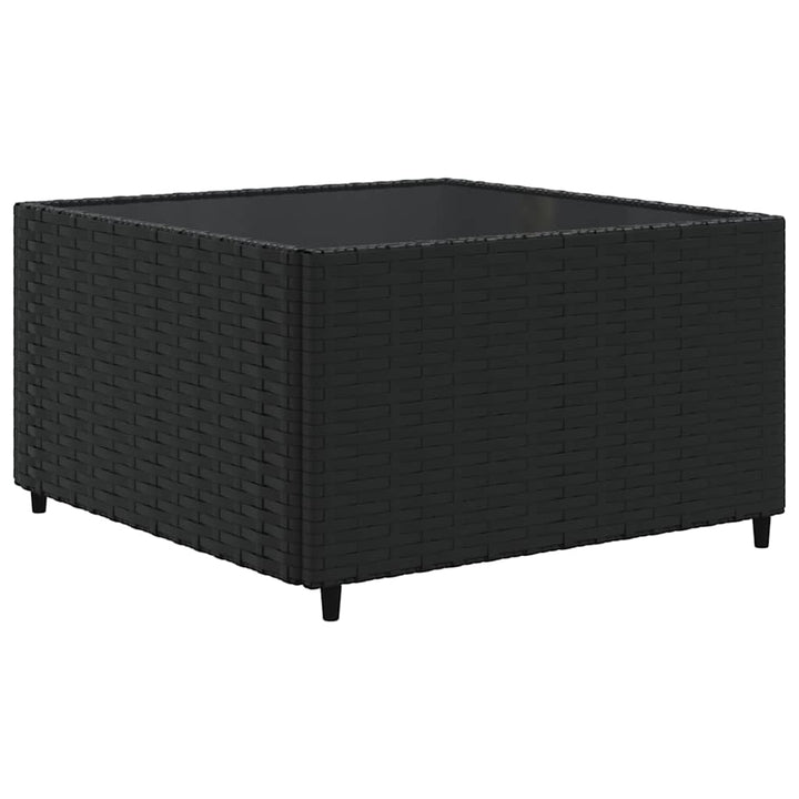 loungesæt til haven 7 dele med hynder polyrattan sort
