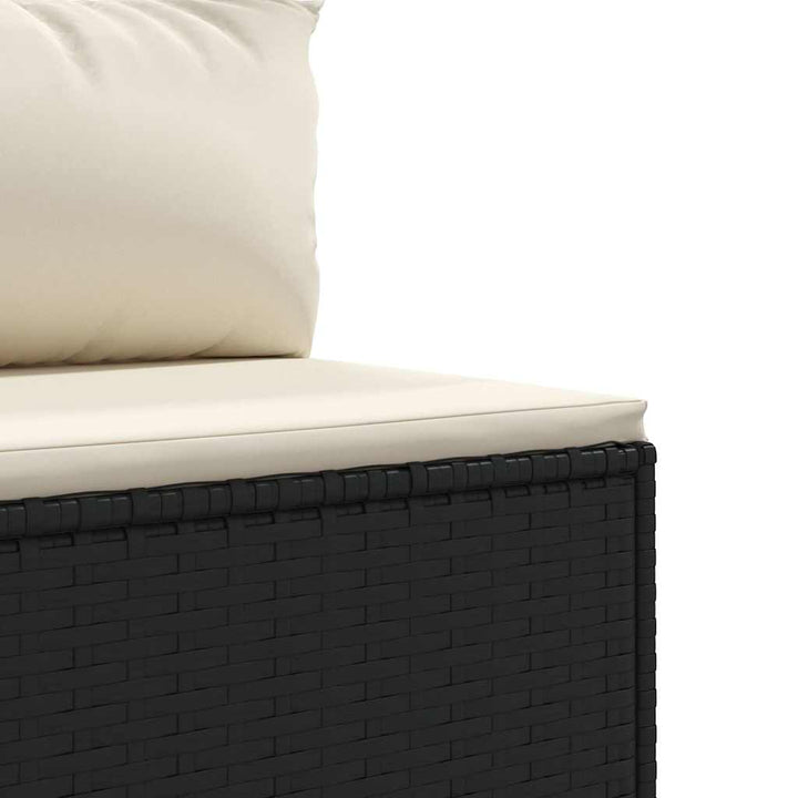 loungesæt til haven 7 dele med hynder polyrattan sort