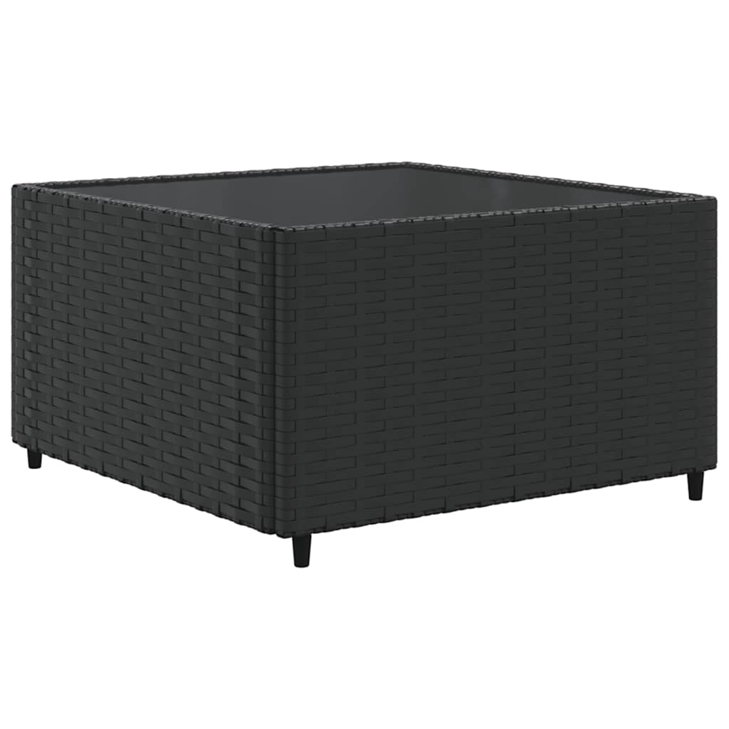 loungesæt til haven 7 dele med hynder polyrattan sort