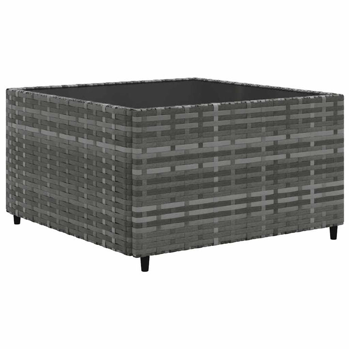loungesæt til haven 6 dele med hynder polyrattan grå