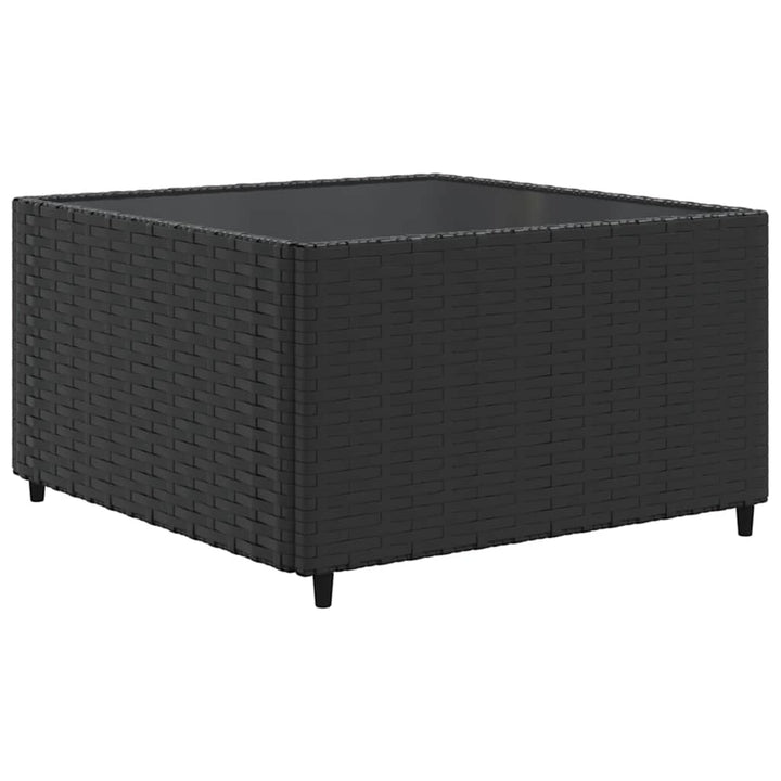 loungesæt til haven 6 dele med hynder polyrattan sort