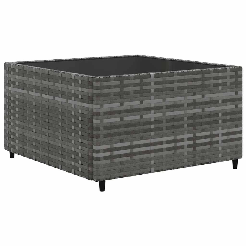 loungesæt til haven 7 dele med hynder polyrattan grå