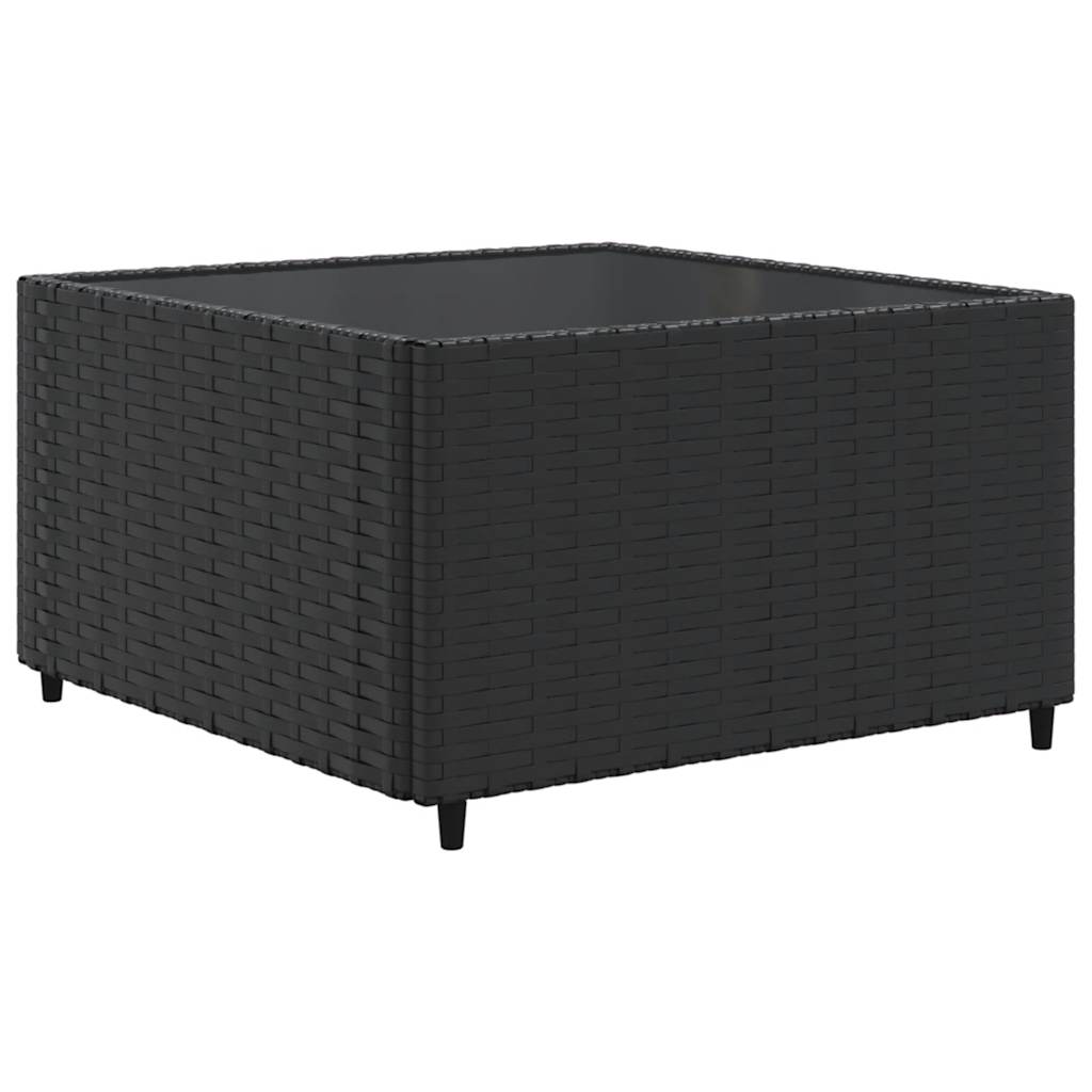 loungesæt til haven 7 dele med hynder polyrattan sort