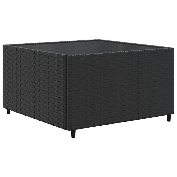 loungesæt til haven 7 dele med hynder polyrattan sort