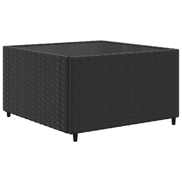 loungesæt til haven 7 dele med hynder polyrattan sort
