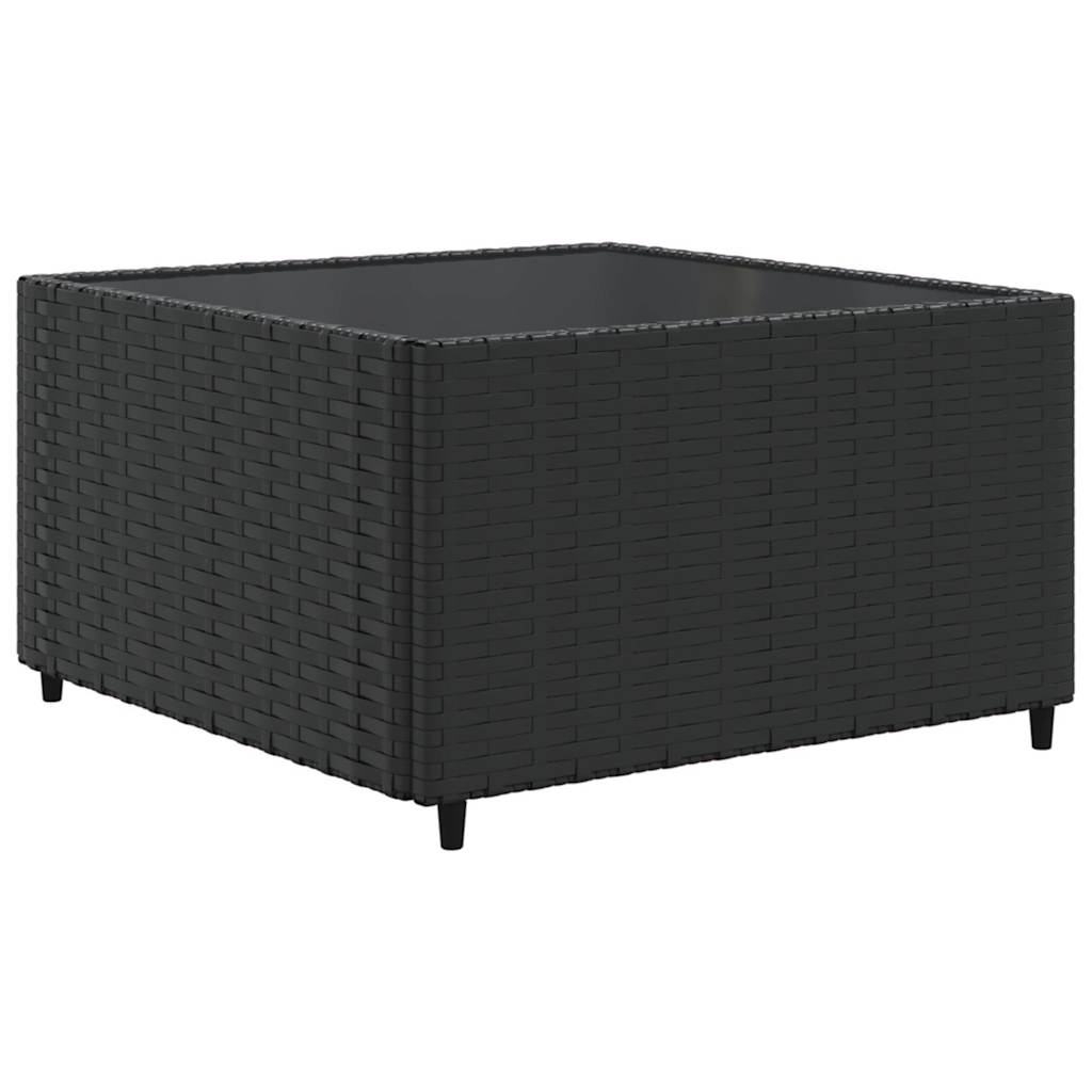 loungesæt til haven 7 dele med hynder polyrattan sort
