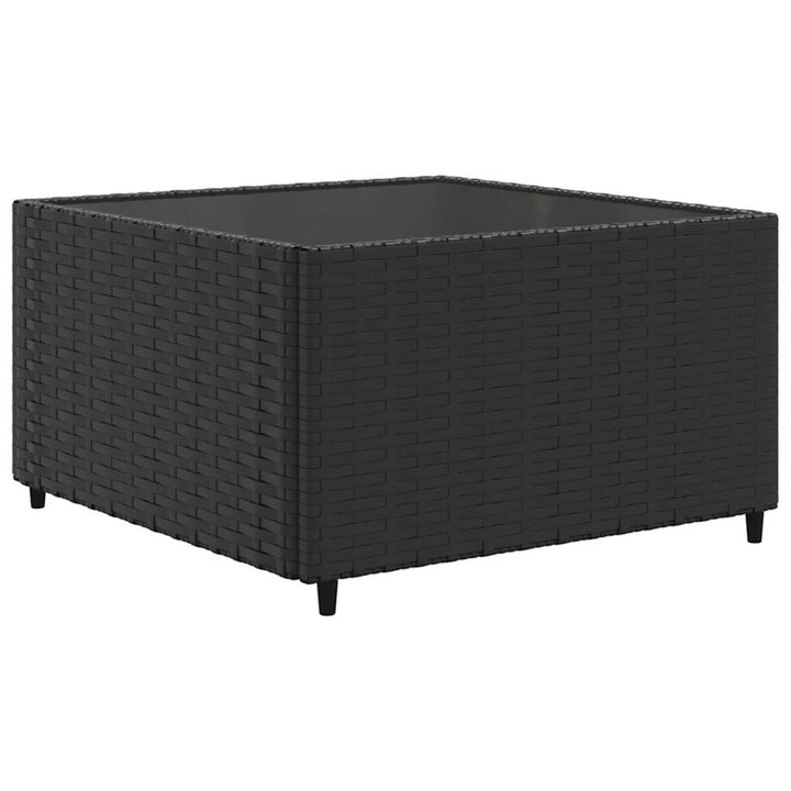 loungesæt til haven 7 dele med hynder polyrattan sort