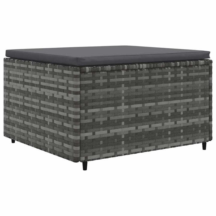 loungesæt til haven 6 dele med hynder polyrattan grå