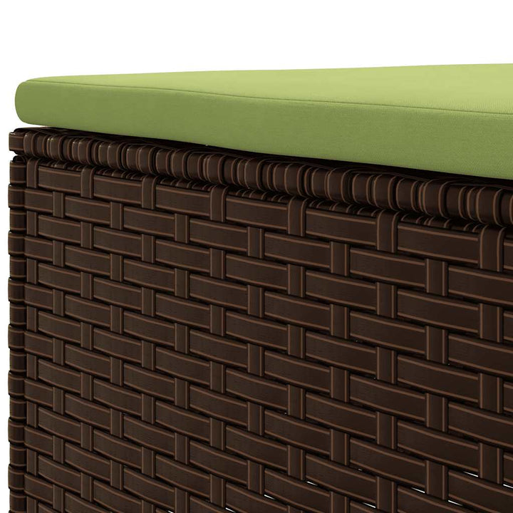 loungesæt til haven 7 dele med hynder polyrattan brun