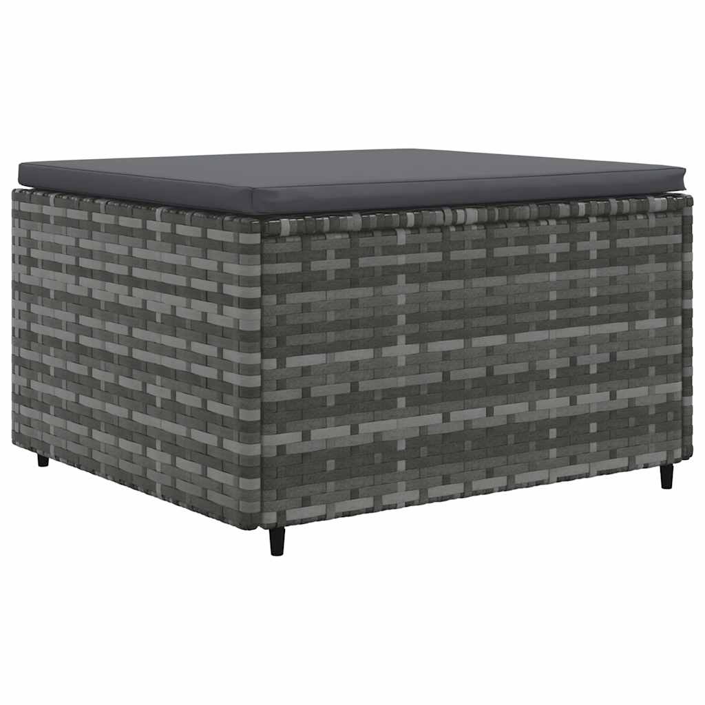 loungesæt til haven 7 dele med hynder polyrattan grå