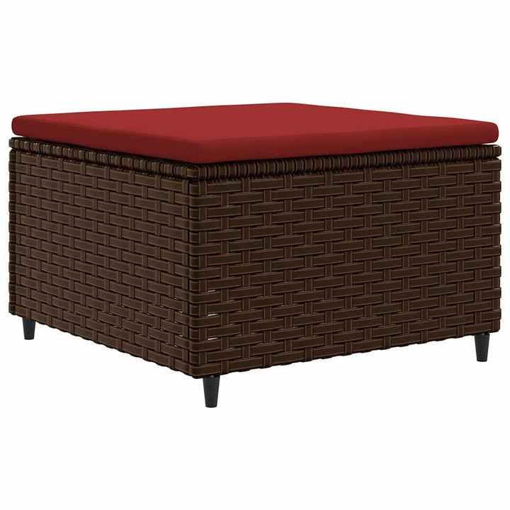 loungesæt til haven 7 dele med hynder polyrattan brun