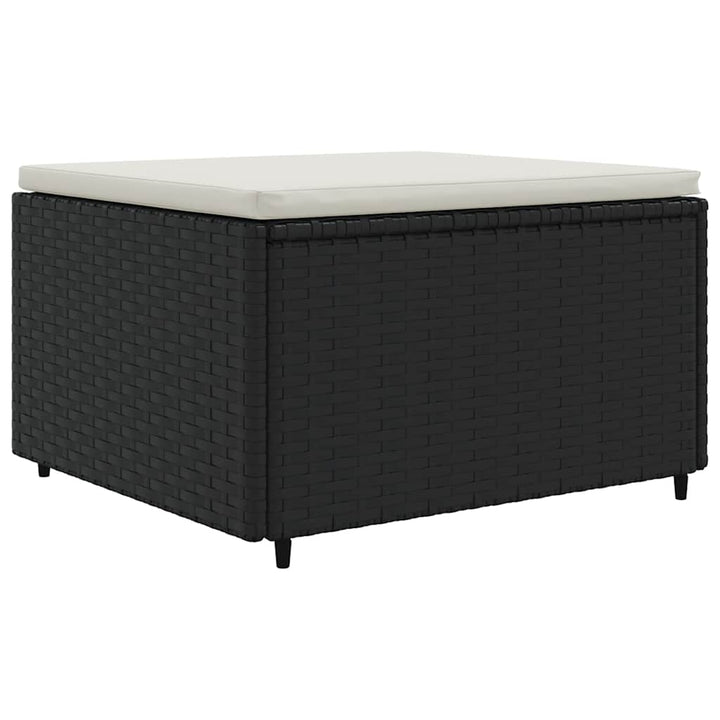 loungesæt til haven 8 dele med hynder polyrattan sort