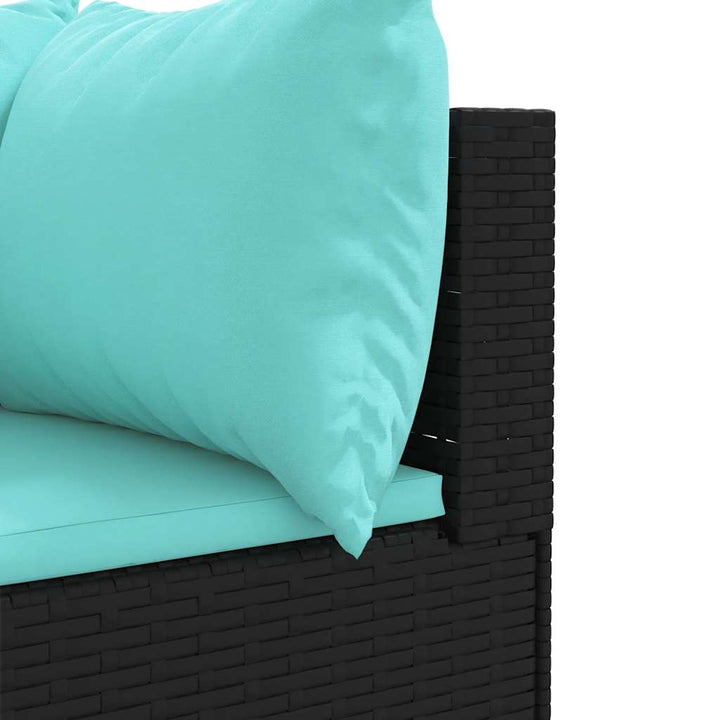 loungesæt til haven 7 dele med hynder polyrattan sort