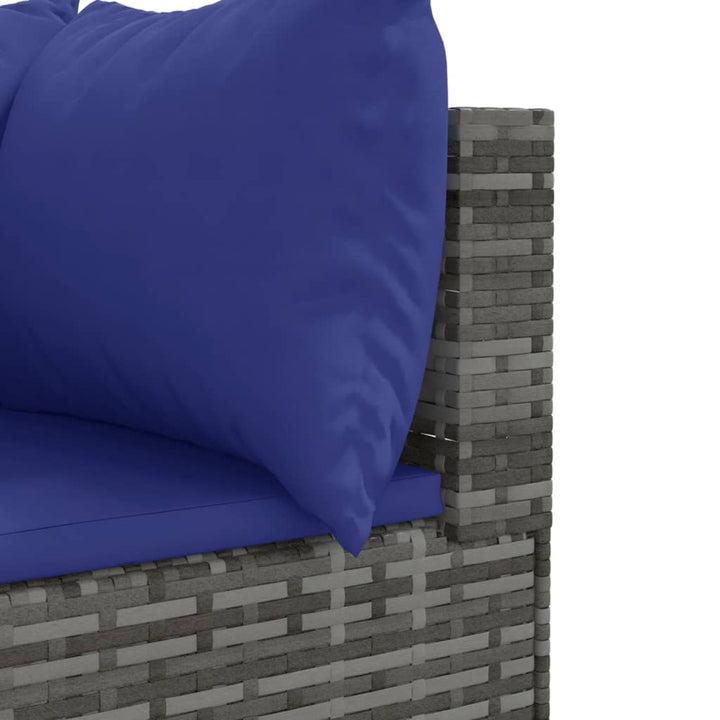 loungesæt til haven 10 dele med hynder polyrattan grå