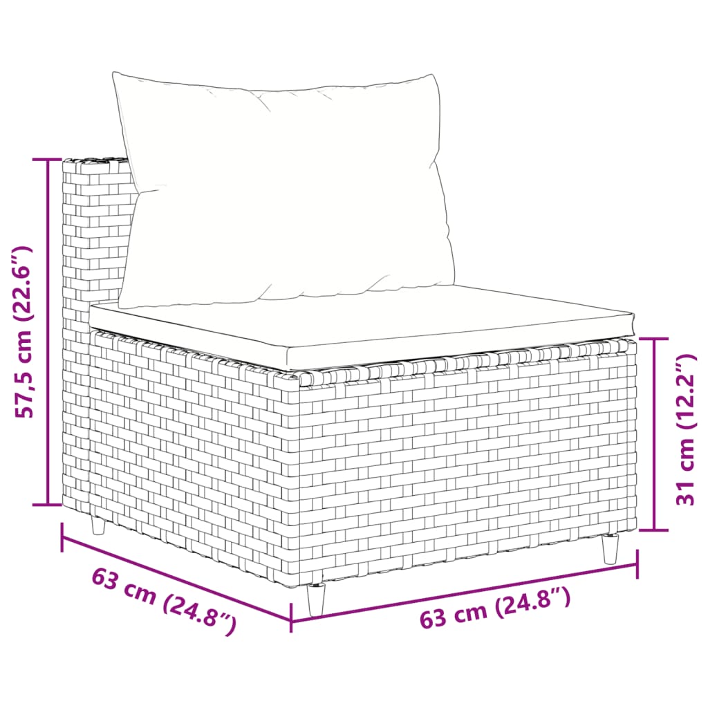 loungesæt til haven 11 dele med hynder polyrattan sort