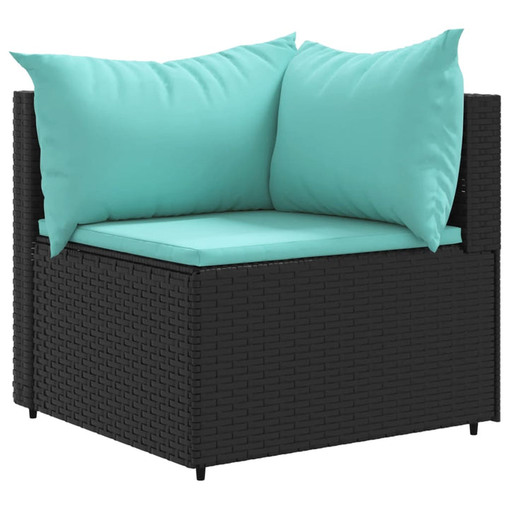 sofasæt til haven 9 dele med hynder polyrattan sort
