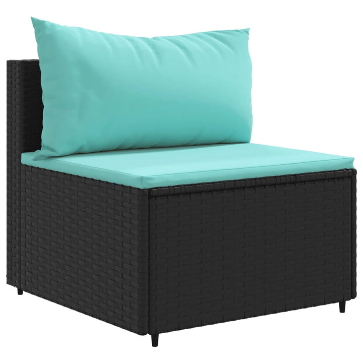 sofasæt til haven 9 dele med hynder polyrattan sort