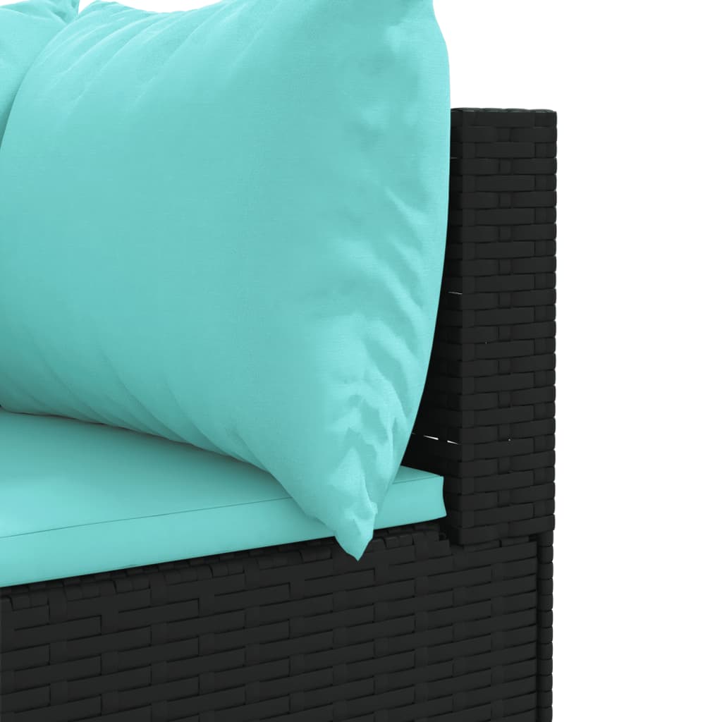 sofasæt til haven 9 dele med hynder polyrattan sort