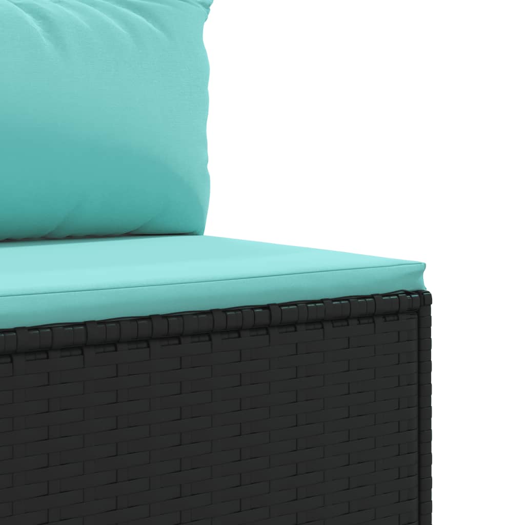 sofasæt til haven 9 dele med hynder polyrattan sort