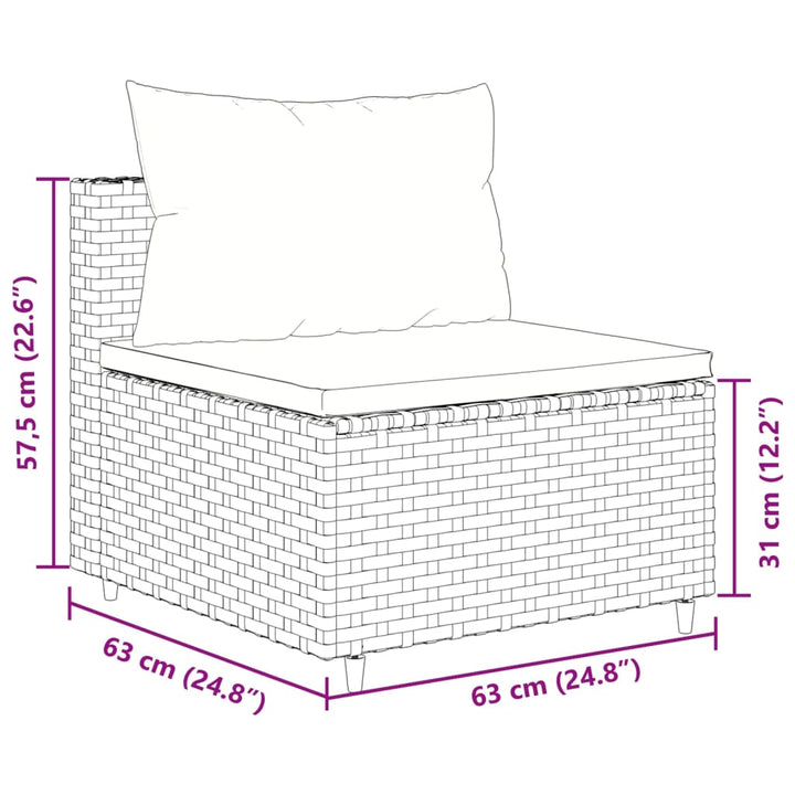 sofasæt til haven 9 dele med hynder polyrattan sort