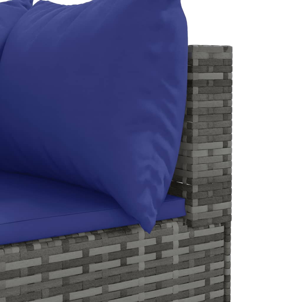 sofasæt til haven 9 dele med hynder polyrattan grå