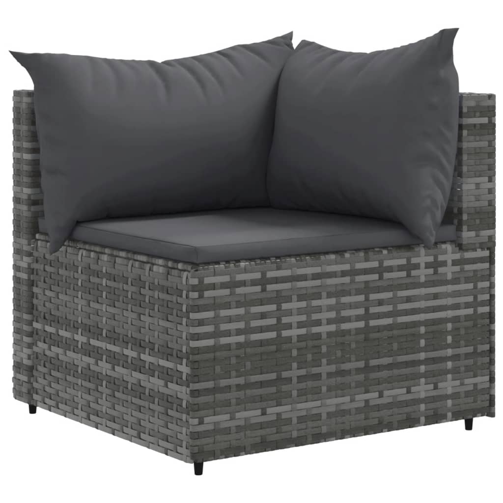 sofasæt til haven 10 dele med hynder polyrattan grå