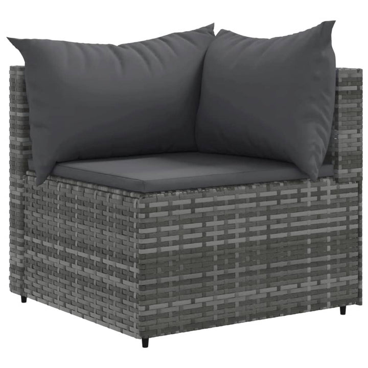sofasæt til haven 10 dele med hynder polyrattan grå