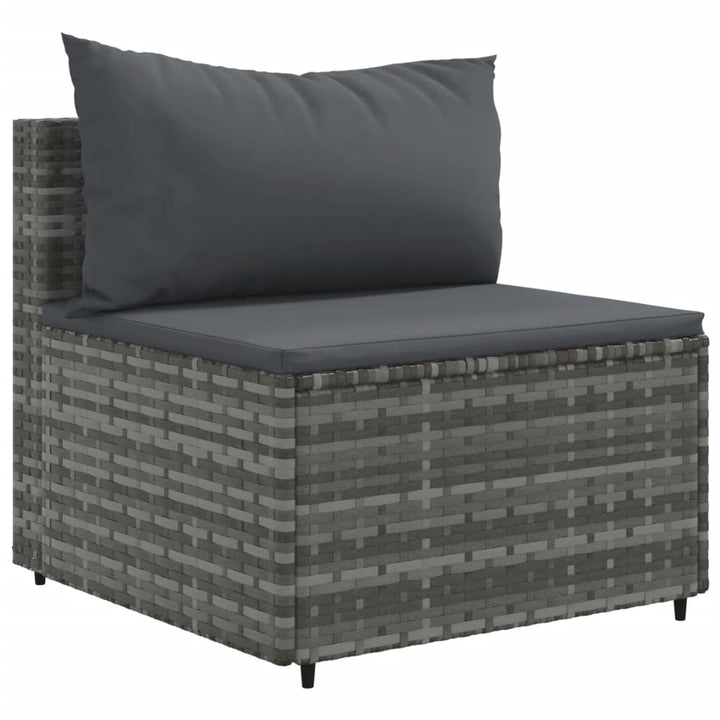 sofasæt til haven 10 dele med hynder polyrattan grå