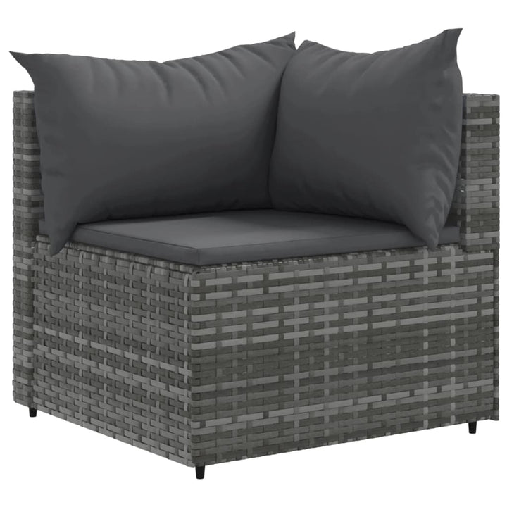 sofasæt til haven 10 dele med hynder polyrattan grå