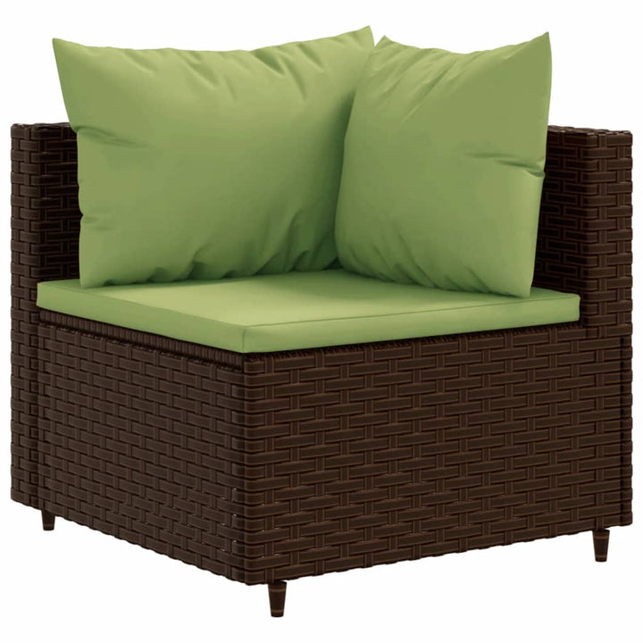 sofasæt til haven 10 dele med hynder polyrattan brun